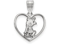 LogoArt Sterling Silver Alpha Xi Delta Heart Pendant Necklace