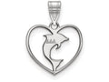 LogoArt Sterling Silver Delta Delta Delta Heart Pendant Necklace
