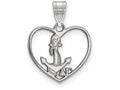 LogoArt Sterling Silver Delta Gamma Heart Pendant Necklace
