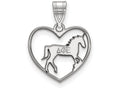 LogoArt Sterling Silver Delta Phi Epsilon Heart Pendant Necklace