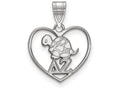LogoArt Sterling Silver Delta Zeta Heart Pendant Necklace