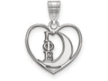 LogoArt Sterling Silver Gamma Phi Beta Heart Pendant Necklace