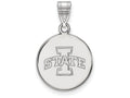LogoArt Sterling Silver Iowa State University Medium Disc Pendant Necklace