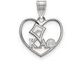 LogoArt Sterling Silver Kappa Alpha Theta Heart Pendant Necklace