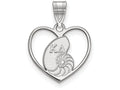 LogoArt Sterling Silver Kappa Delta Heart Pendant Necklace