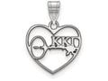 LogoArt Sterling Silver Kappa Kappa Gamma Heart Pendant Necklace