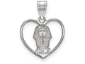 LogoArt Sterling Silver Phi Sigma Sigma Heart Pendant Necklace