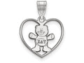 LogoArt Sterling Silver Sigma Delta Tau Heart Pendant Necklace