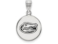 LogoArt Sterling Silver University Of Florida Medium Enamel Disc Pendant Necklace