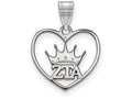LogoArt Sterling Silver Zeta Tau Alpha Heart Pendant Necklace