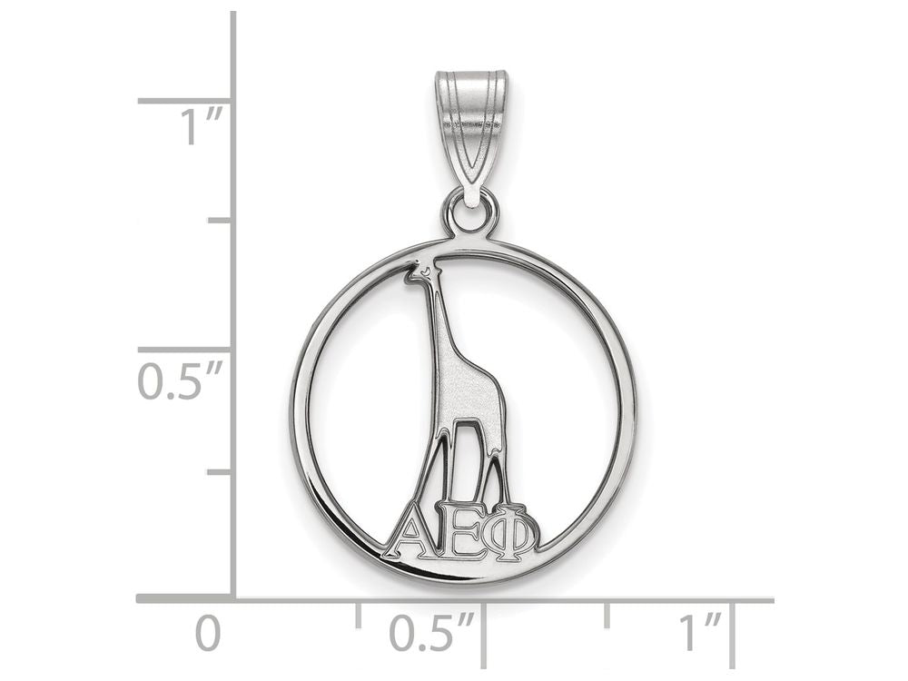 LogoArt Sterling Silver Alpha Epsilon Phi Small Circle Pendant Necklace