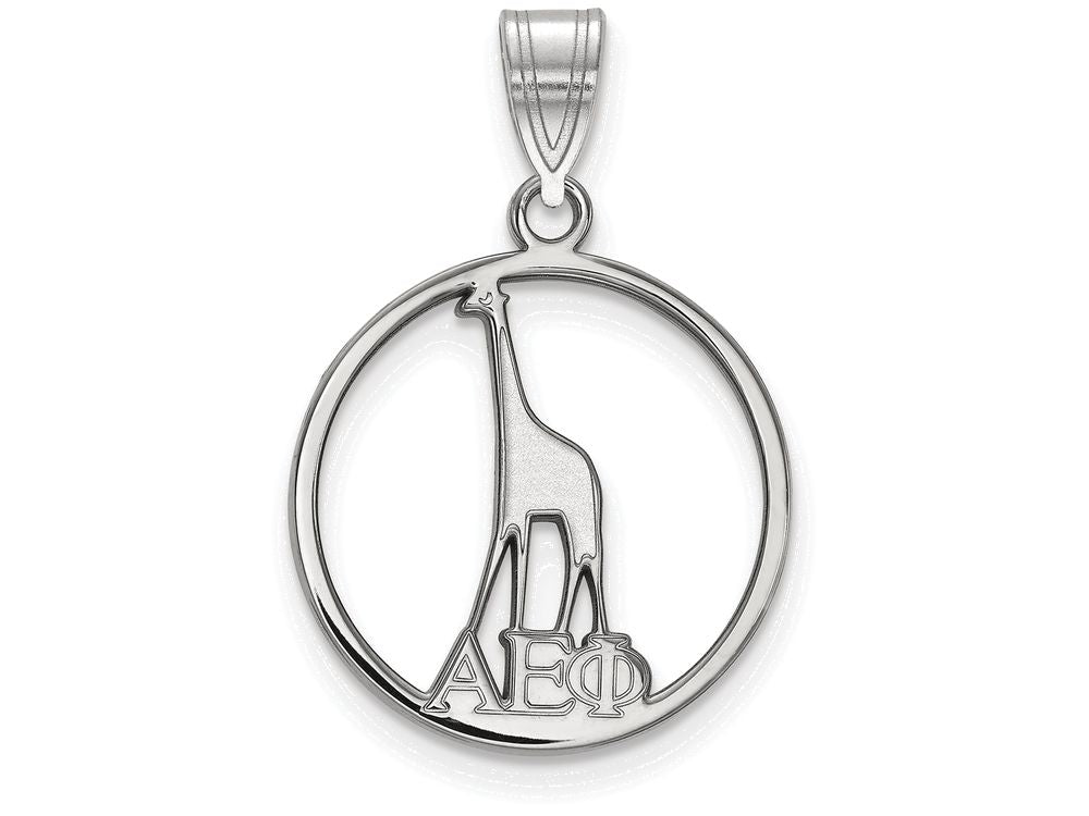 LogoArt Sterling Silver Alpha Epsilon Phi Small Circle Pendant Necklace
