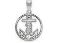 LogoArt Sterling Silver Alpha Sigma Tau Small Circle Pendant Necklace
