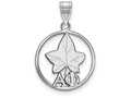 LogoArt Sterling Silver Alpha Phi Small Circle Pendant Necklace