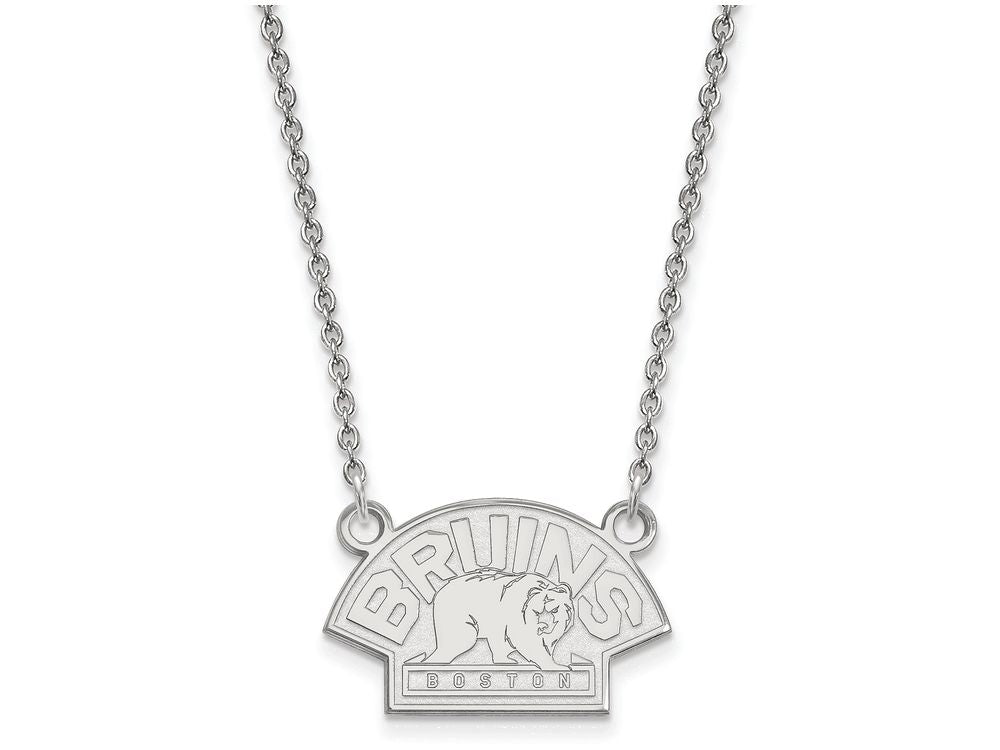 LogoArt Sterling Silver Boston Bruins Small Pendant Necklace