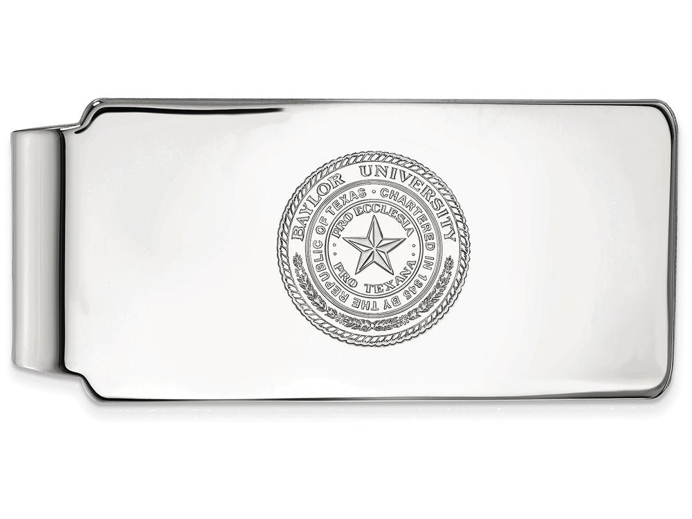 Logoart 925 Sterling Silver Baylor University Money Clip Crest