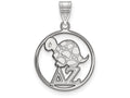 LogoArt Sterling Silver Delta Zeta Small Circle Pendant Necklace