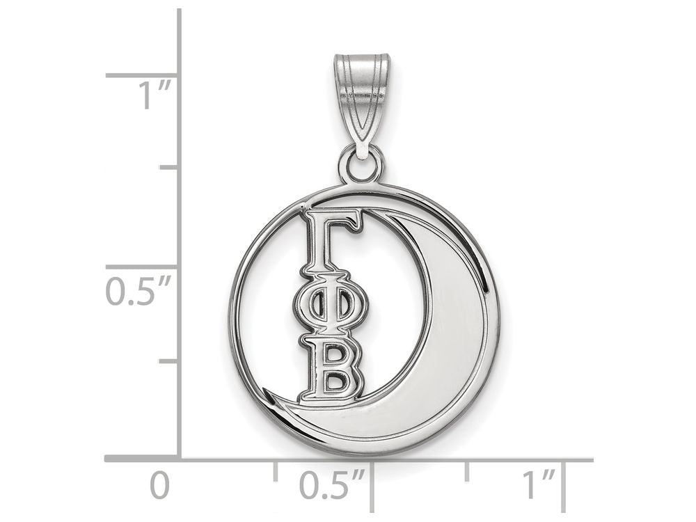 LogoArt Sterling Silver Gamma Phi Beta Small Circle Pendant Necklace