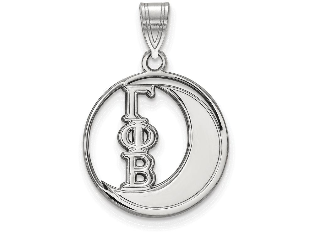 LogoArt Sterling Silver Gamma Phi Beta Small Circle Pendant Necklace