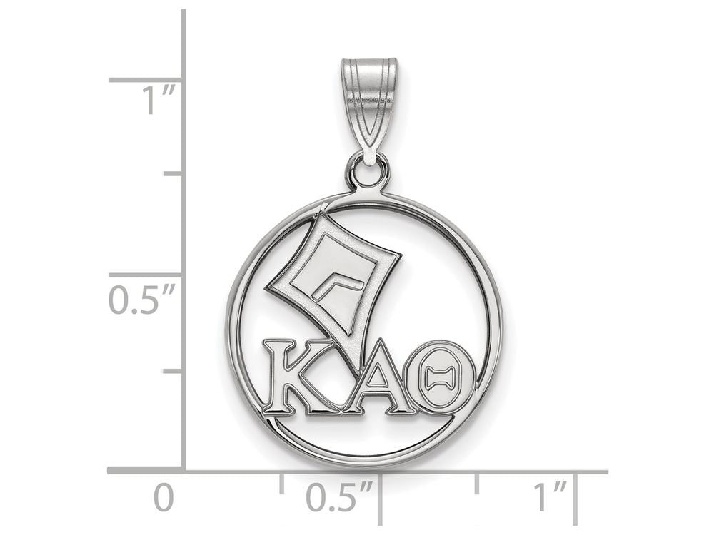 LogoArt Sterling Silver Kappa Alpha Theta Small Circle Pendant Necklace