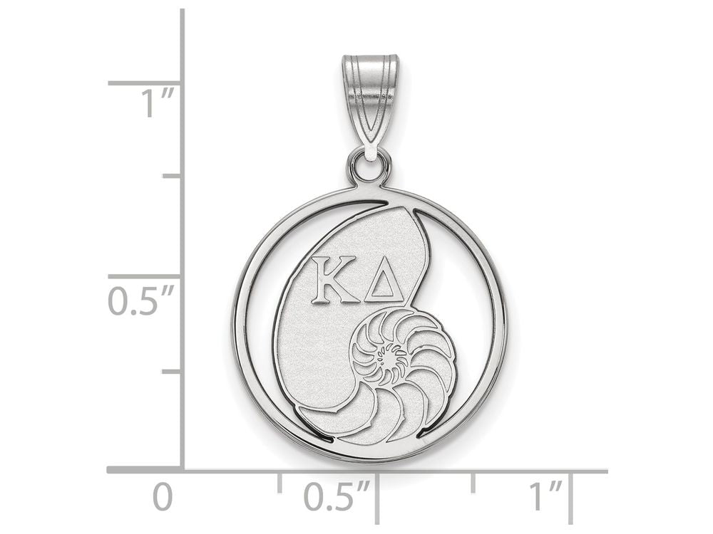 LogoArt Sterling Silver Kappa Delta Small Circle Pendant Necklace