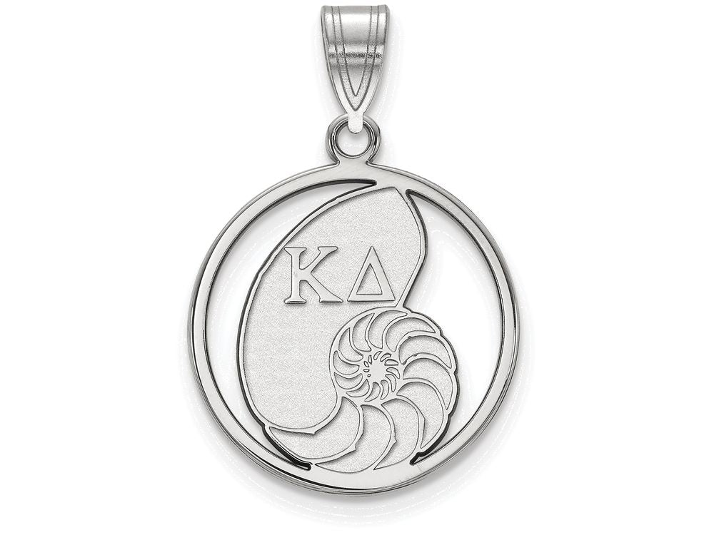 LogoArt Sterling Silver Kappa Delta Small Circle Pendant Necklace