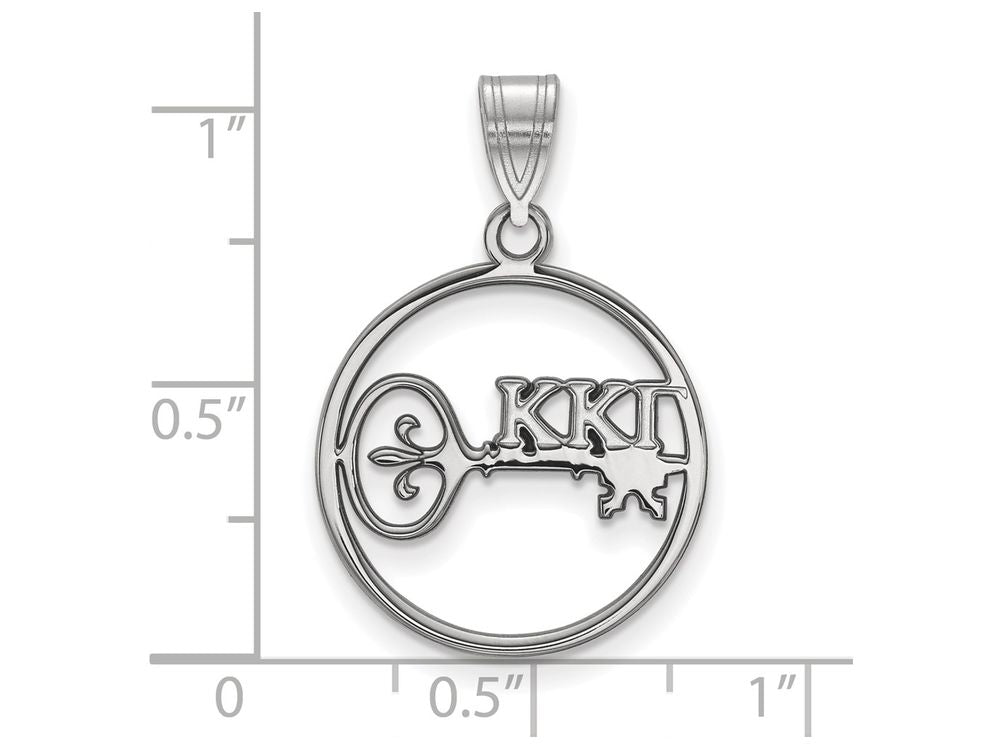LogoArt Sterling Silver Kappa Kappa Gamma Small Circle Pendant Necklace