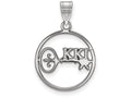 LogoArt Sterling Silver Kappa Kappa Gamma Small Circle Pendant Necklace