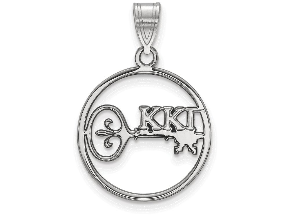 LogoArt Sterling Silver Kappa Kappa Gamma Small Circle Pendant Necklace
