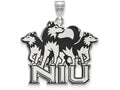 LogoArt Sterling Silver Northern Illinois University XL Enamel Pendant Necklace