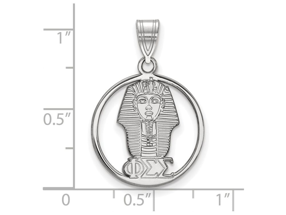 LogoArt Sterling Silver Phi Sigma Sigma Small Circle Pendant Necklace