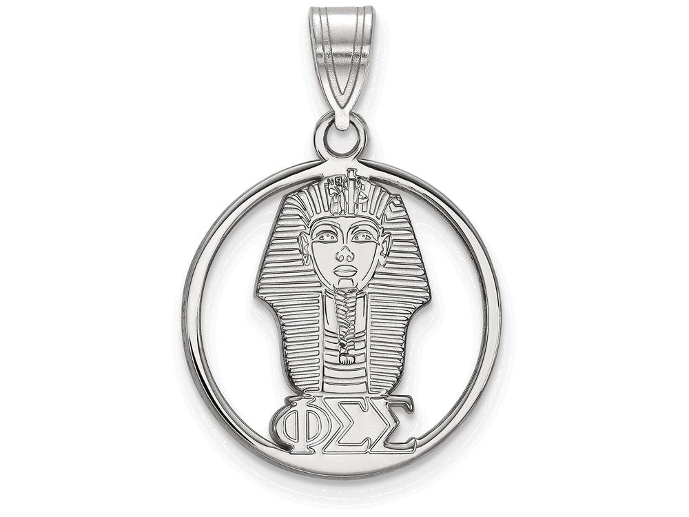 LogoArt Sterling Silver Phi Sigma Sigma Small Circle Pendant Necklace