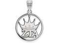 LogoArt Sterling Silver Zeta Tau Alpha Small Circle Pendant Necklace