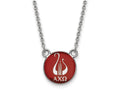 LogoArt Sterling Silver Alpha Chi Omega Extra Small Enameled Pendant Necklace With 18 Inch