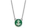 LogoArt Sterling Silver Alpha Sigma Tau Extra Small Enameled Pendant Necklace With 18 Inch