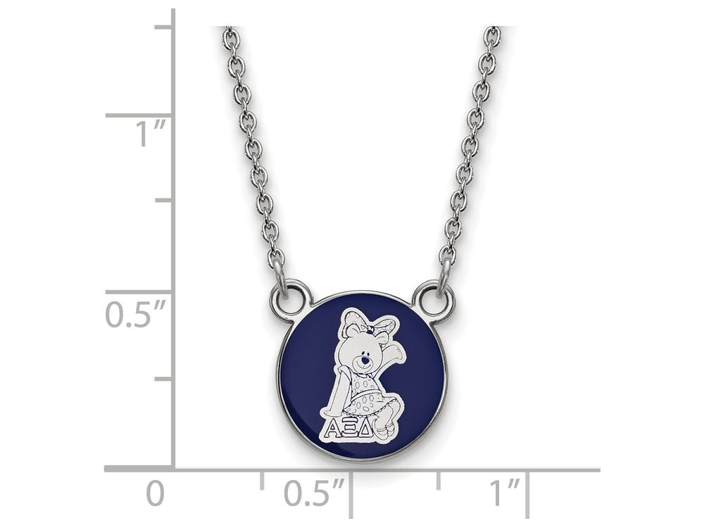 LogoArt Sterling Silver Alpha Xi Delta Extra Small Enameled Pendant Necklace With 18 Inch