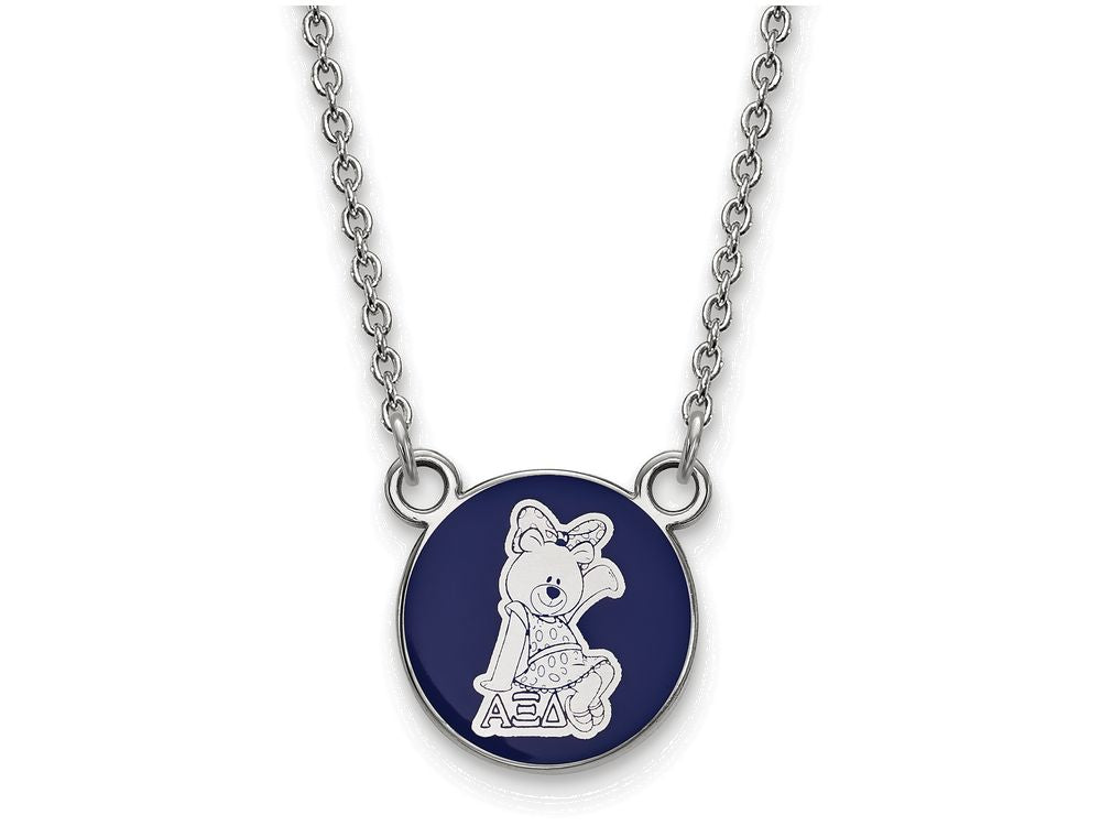 LogoArt Sterling Silver Alpha Xi Delta Extra Small Enameled Pendant Necklace With 18 Inch