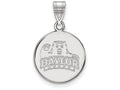 LogoArt Sterling Silver Baylor University Medium Disc Pendant Necklace