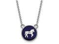 LogoArt Sterling Silver Delta Phi Epsilon Extra Small Enameled Pendant Necklace With 18 Inch