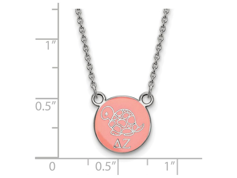 LogoArt Sterling Silver Delta Zeta Extra Small Enameled Pendant Necklace With 18 Inch