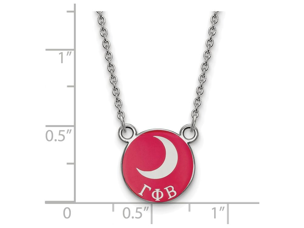 LogoArt Sterling Silver Gamma Phi Beta Extra Small Enameled Pendant Necklace With 18 Inch
