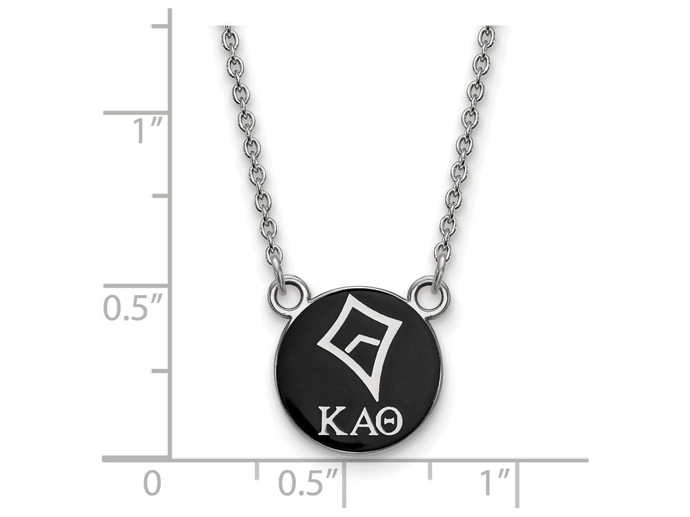 LogoArt Sterling Silver Kappa Alpha Theta Extra Small Enameled Pendant Necklace With 18 Inch