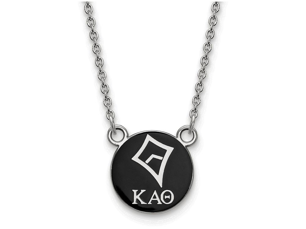 LogoArt Sterling Silver Kappa Alpha Theta Extra Small Enameled Pendant Necklace With 18 Inch