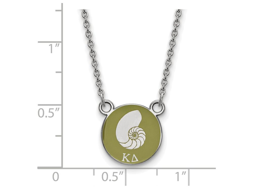 LogoArt Sterling Silver Kappa Delta Extra Small Enameled Pendant Necklace With 18 Inch