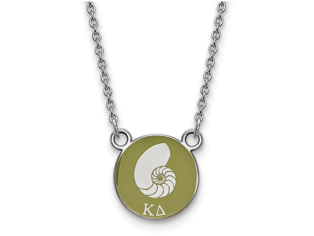 LogoArt Sterling Silver Kappa Delta Extra Small Enameled Pendant Necklace With 18 Inch