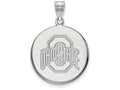 LogoArt Sterling Silver Ohio State University Large Disc Pendant Necklace
