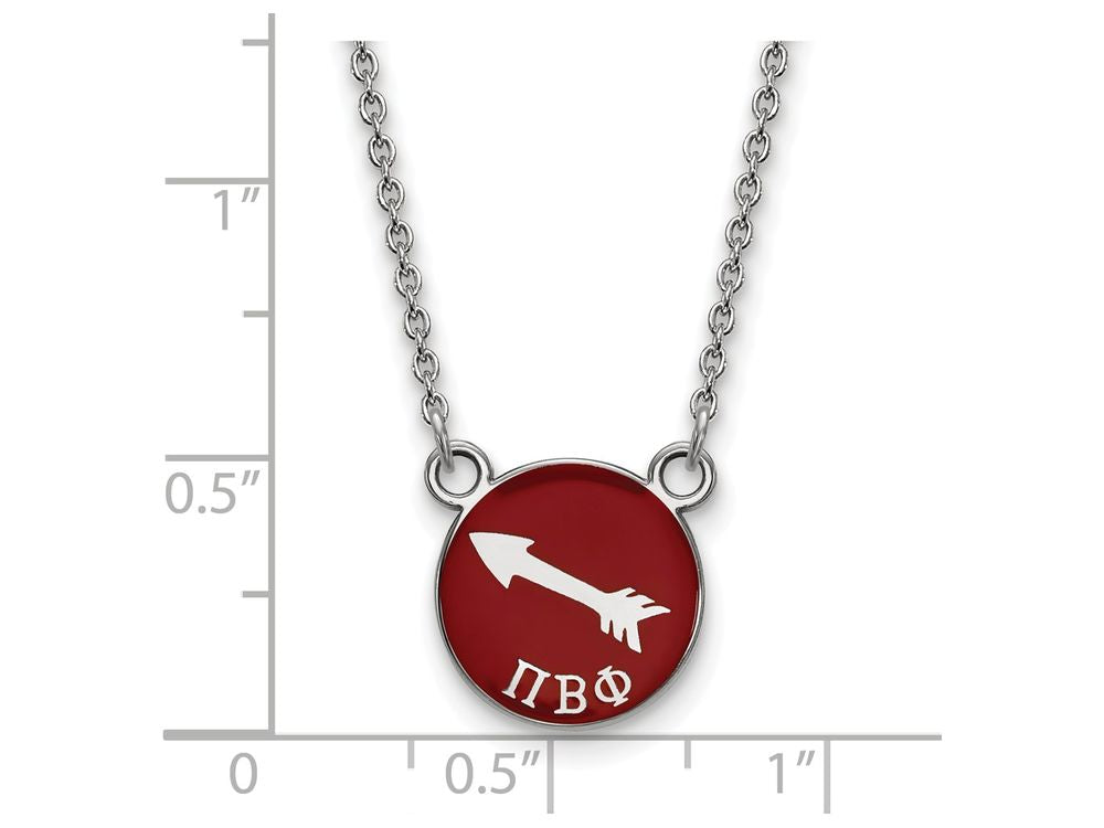 LogoArt Sterling Silver Pi Beta Phi Extra Small Enameled Pendant Necklace With 18 Inch
