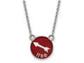 LogoArt Sterling Silver Pi Beta Phi Extra Small Enameled Pendant Necklace With 18 Inch