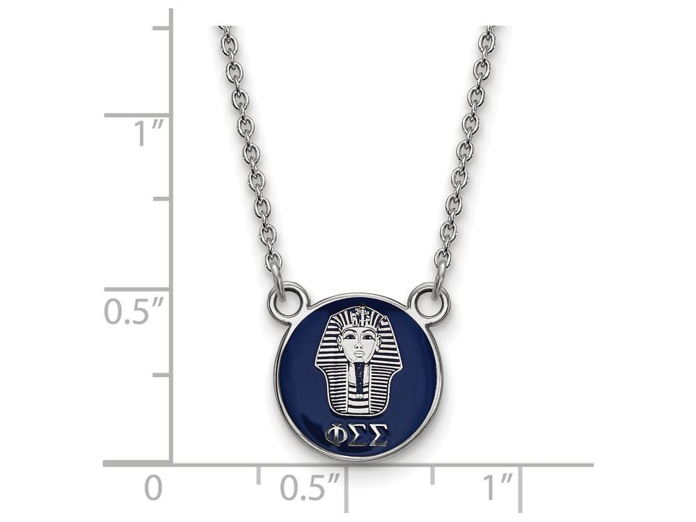 LogoArt Sterling Silver Phi Sigma Sigma Extra Small Enameled Pendant Necklace With 18 Inch