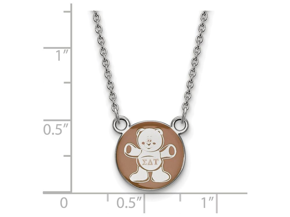 LogoArt Sterling Silver Sigma Delta Tau Extra Small Enameled Pendant Necklace With 18 Inch